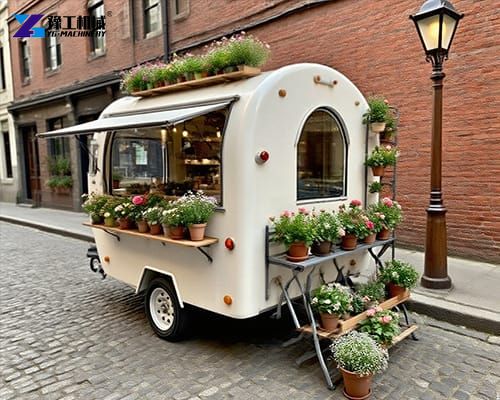 flower mobile trailer on the street