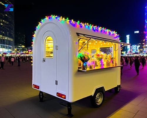 flower mobile trailer with colorful lights