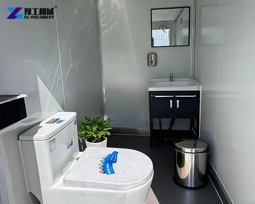 inner space of the mobile toilet trailer