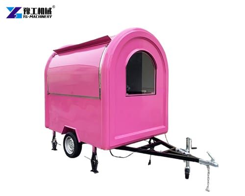 small round ice cream trailer