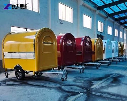 small round ice cream trailers in the factory