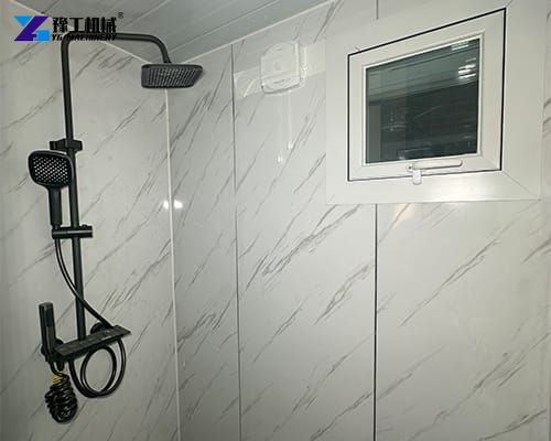 the shower in the bathroom