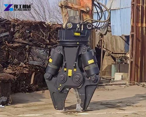 hydraulic shear attachment with double cylinder