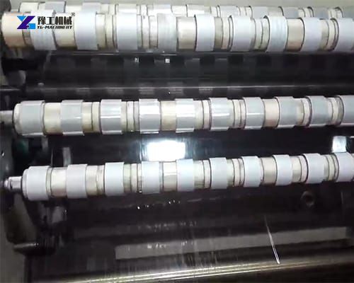 rewinding part of tape slitting machine