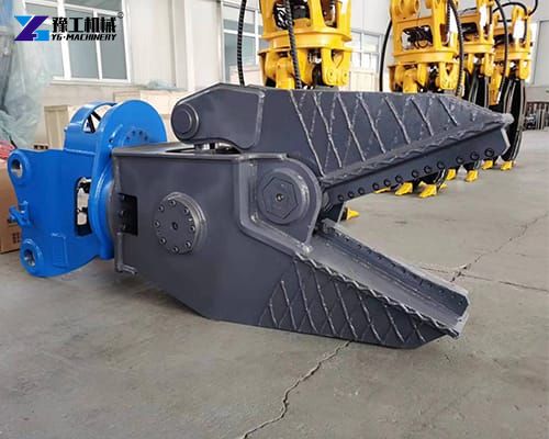 single cylinder hydraulic excavator shear