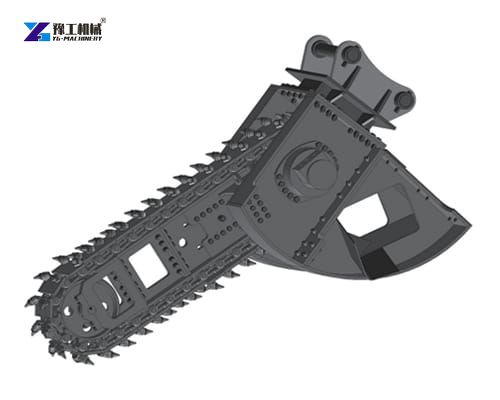 chain link rock ditching machine