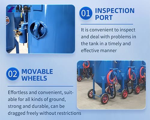 details of the portable sandblasting machine