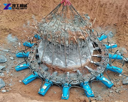 pile breaker machine working on site