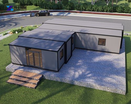 a 40ft and 20ft expandable prefabricated house exported to Portugal