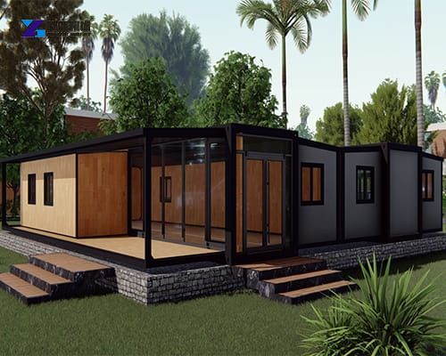 renderings of a folding house designed according to customer requirements