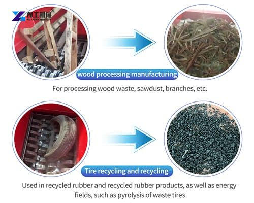 shreddering effect of tire shredder machine