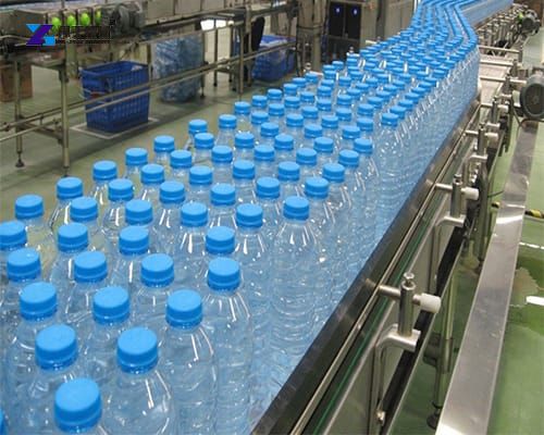 mineral water bottle filling effect