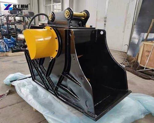 excavator concrete crushing bucket attachment for site waste processing