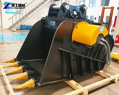 excavator crusher attachment for construction site