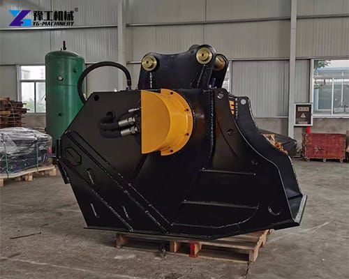 excavator crushing attachment for construction site