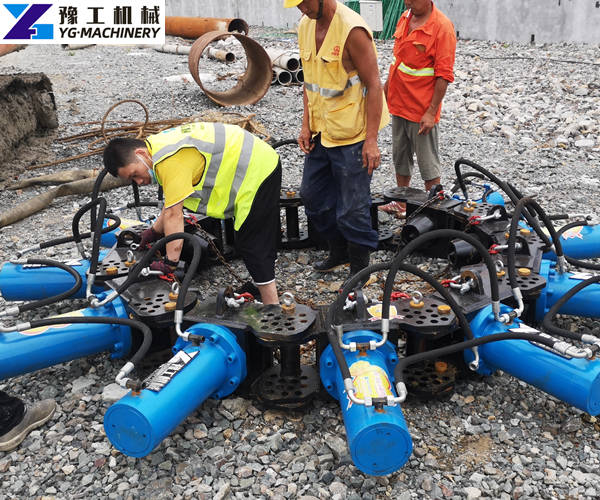 Engineer Zhao is Installing a Pile Breaker Machine