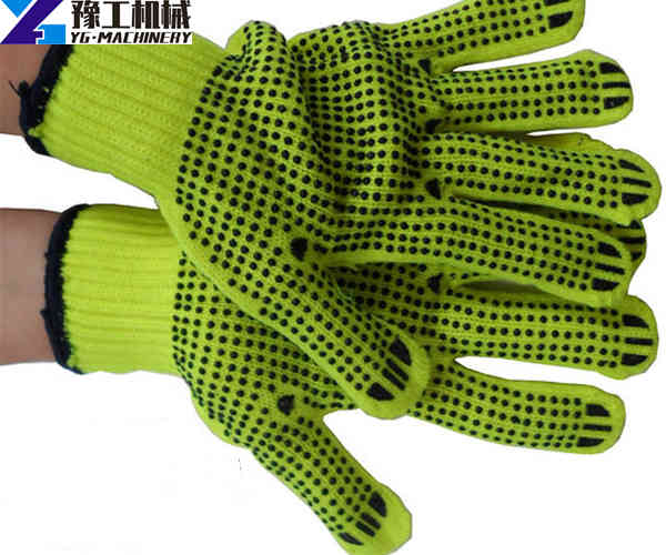 labor work safety gloves with black dots