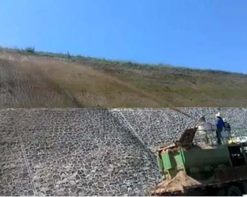 green scenes on the side slopes