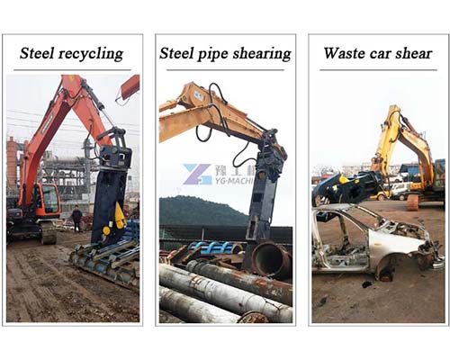 hydraulic excavator shear application