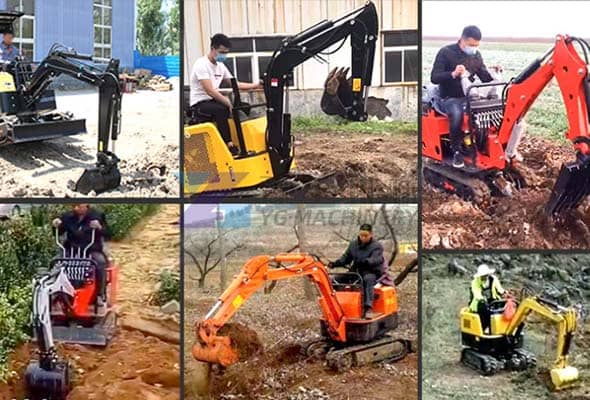 Compact Excavator Working Site