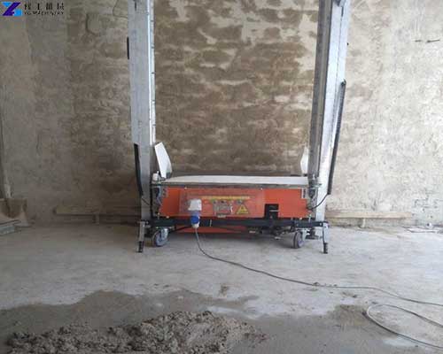 A Indoor Plastering Machine in the building,waiting for plastering the wall.