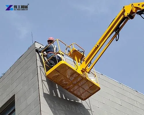 building maintenance on the aerial lift platform