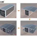 the open process of the 20ft container foldable house