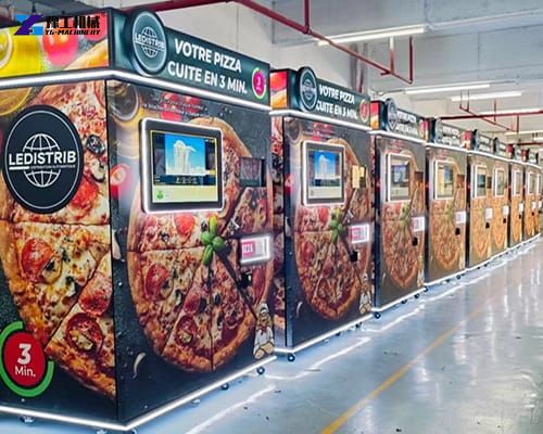 automatic pizza vending machine display