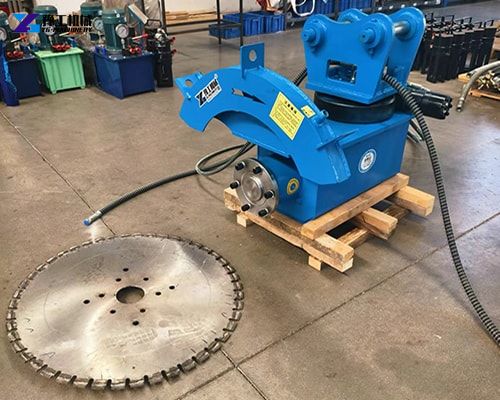 excavator concrete saw